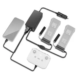 Автомобильное зарядное устройство для 2 аккумуляторов и пульта DJI Mavic 3 повышенной мощности (2 USB) (YX)