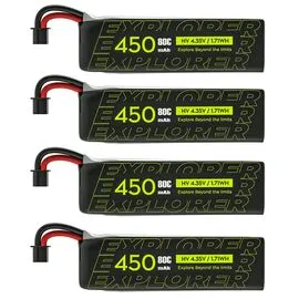 Аккумулятор Flywoo Explorer 450мАч 1S 80C LiHV (A30) (4 шт.)