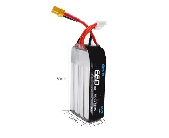 Аккумулятор GEPRC 660мАч 90C 4S LiHV (XT30), изображение 4