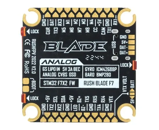 Полётный контроллер RUSH Blade F722 Analog V2 30x30, Версия: V2, изображение 2
