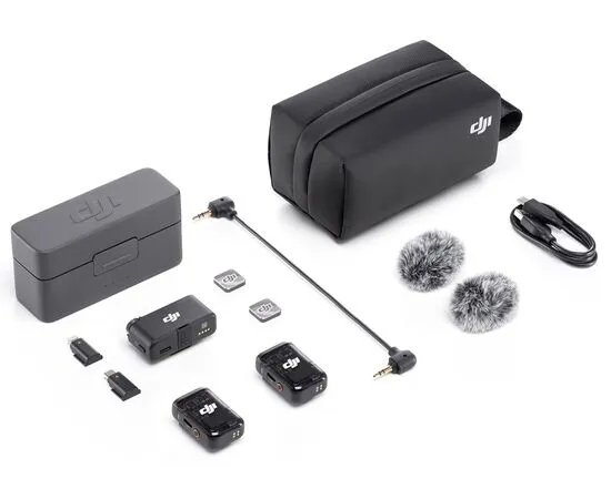 Микрофон DJI Mic 2 (2 передатчика + 1 приёмник + зарядный кейс), Комплект: 2 микрофона + приёмник + кейс, изображение 10