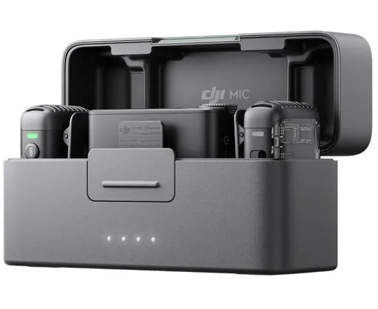 Микрофон DJI Mic 2 (2 передатчика + 1 приёмник + зарядный кейс), Комплект: 2 микрофона + приёмник + кейс