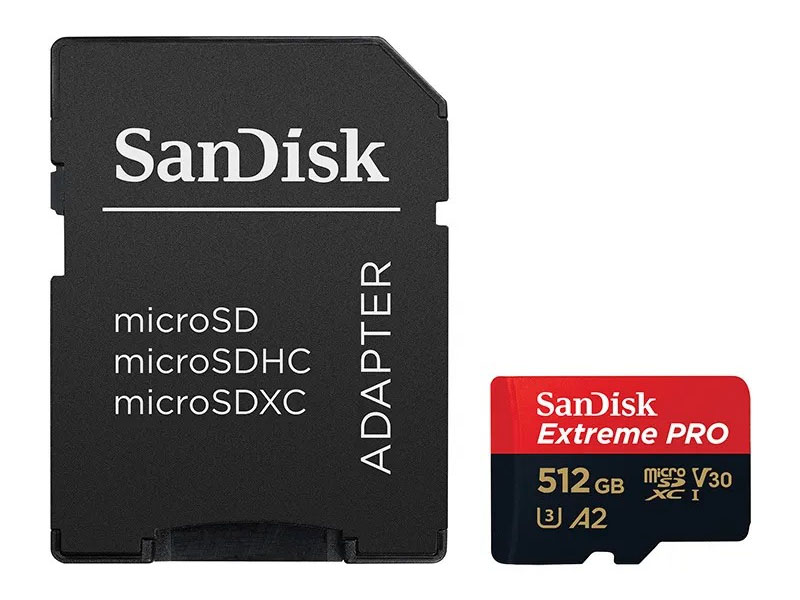 SanDisk 512GB Extreme Pro microSDXC Class 10 UHS-I U3 V30 A2