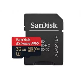 Карта памяти 32Gb SanDisk Extreme PRO microSDHC Class 10 UHS-I U3 V30 + SD адаптер, Производитель: SanDisk, Версия: Extreme Pro, Объём памяти: 32 Гб, Комплектация: карта + SD адаптер