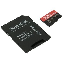 Карта памяти 256Gb SanDisk Extreme Pro microSDXC Class 10 UHS-I U3 V30 A2, Производитель: SanDisk, Версия: Extreme Pro, Объём памяти: 256 Гб, Комплектация: карта + SD адаптер