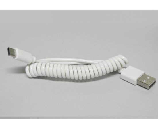 Спиральный кабель USB - Type-C для подключения к пульту DJI Phantom 4 / Pro+ / V2.0 / Inspire (25см ~ 80см) (SunnyLife)