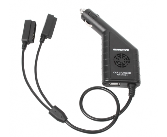 Автомобильное зарядное устройство для 2 аккумуляторов и пульта DJI Mavic 2 (Dual-Plug) (SunnyLife), изображение 3
