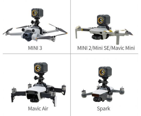 Крепление аксессуаров (+ фонарик)  DJI Spark / Mavic Air / Mavic Mini / Mini SE / Mini 2 / Mini 3 / Mini 3 Pro / Mini 4 Pro (YX), Комплектация: Крепление + фонарик, изображение 6