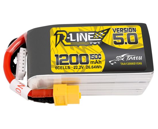 Аккумулятор Tattu R-Line V5.0 1200мАч 6S 150C LiPo (XT60)