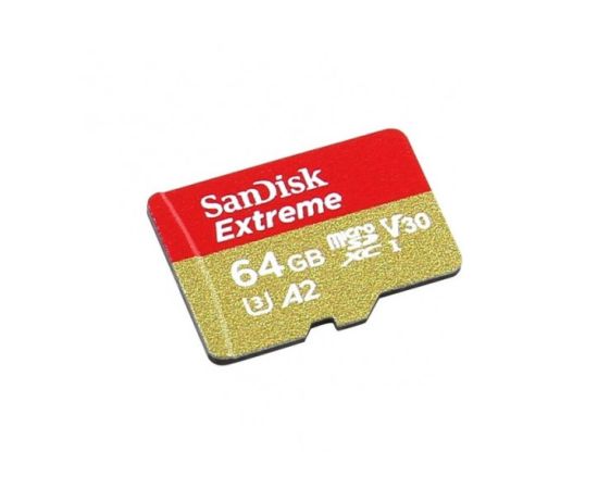 Карта памяти 64Gb SanDisk Extreme microSDXC Class 10 UHS-I U3 V30 A2, Производитель: SanDisk, Версия: Extreme, Объём памяти: 64 Гб, Комплектация: только карта, изображение 3