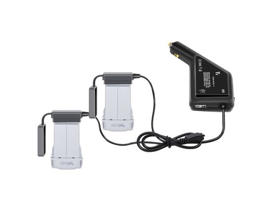 Автомобильное зарядное устройство для 2 аккумуляторов и пульта DJI Mini 3 / Mini 3 Pro / Mini 4 Pro (YX), изображение 2