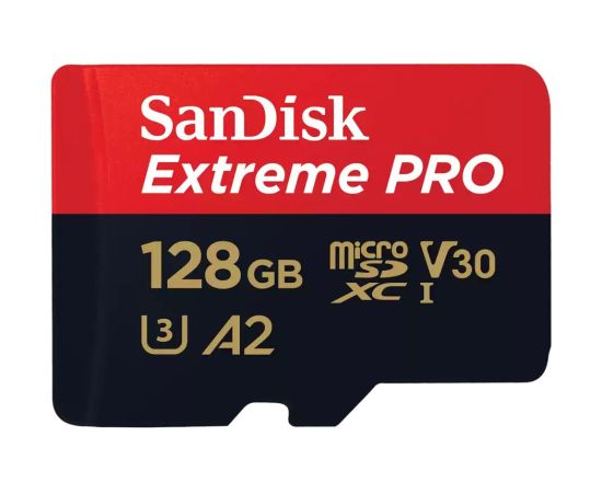 Карта памяти 128Gb SanDisk Extreme Pro microSDXC Class 10 UHS-I U3 V30 A2, Производитель: SanDisk, Версия: Extreme Pro, Объём памяти: 128 Гб, Комплектация: только карта