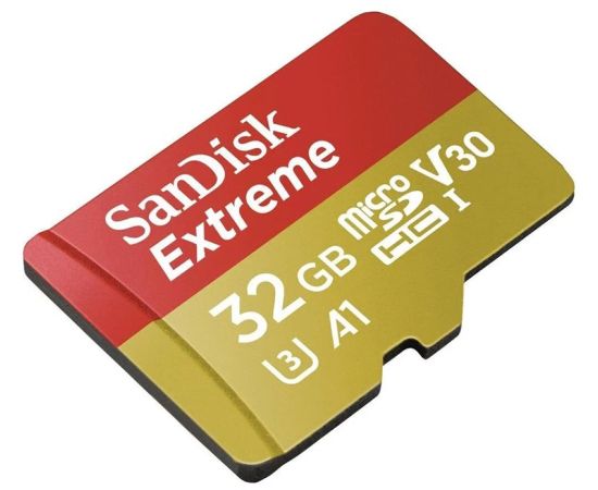 Карта памяти 32Gb SanDisk Extreme microSDHC Class 10 UHS-I U3 V30, Производитель: SanDisk, Версия: Extreme, Объём памяти: 32 Гб, Комплектация: только карта, изображение 2