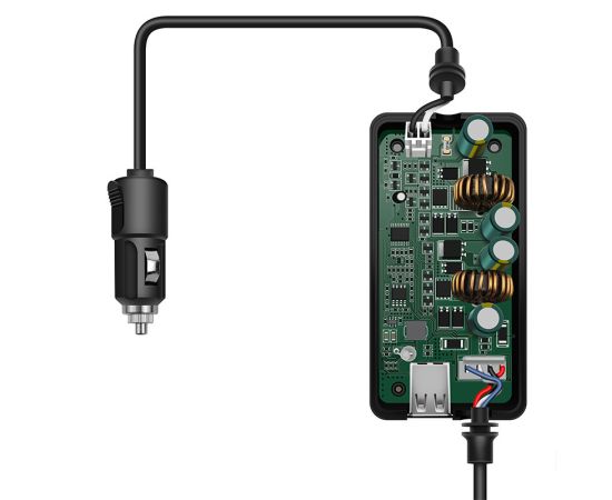 Автомобильное зарядное устройство для 2 аккумуляторов и пульта DJI Mavic Air повышенной мощности (2 USB) (YX), изображение 2