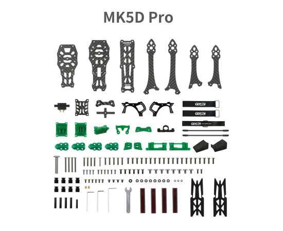 Рама GEPRC GEP-MK5X / GEP-MK5D O3 Pro, Версия: DeadCat, Цвет: Зелёный, изображение 6