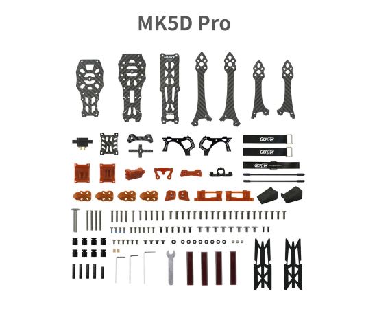 Рама GEPRC GEP-MK5X / GEP-MK5D O3 Pro, Версия: DeadCat, Цвет: Оранжевый, изображение 6