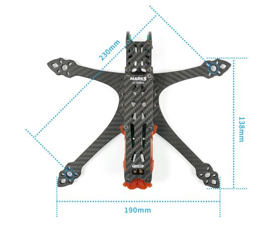 Рама GEPRC GEP-MK5X / GEP-MK5D O3 Pro, Версия: DeadCat, Цвет: Оранжевый, изображение 5