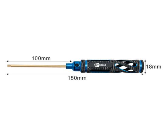Набор отвёрток RXJ 1,5/2,0/2,5/3,0 мм (4 шт.) (Золото) (большая ручка), Цвет: Синий, изображение 3