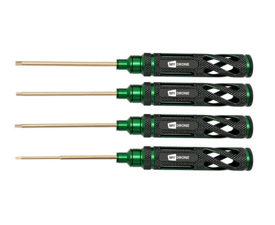Набор отвёрток RXJ 1,5/2,0/2,5/3,0 мм (4 шт.) (Золото) (большая ручка), Цвет: Зелёный, изображение 2