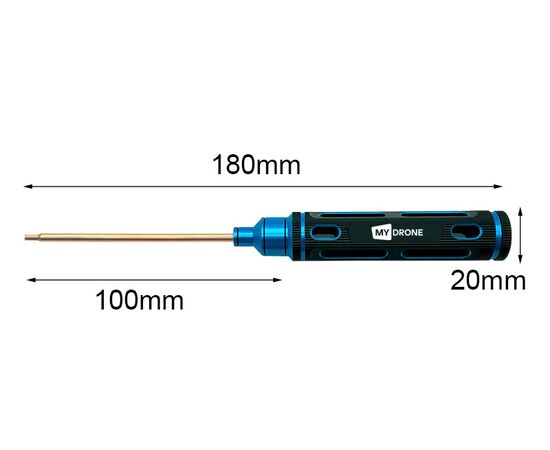 Набор отвёрток HEX 1,5/2,0/2,5/3,0 мм с чёрно-синей ручкой (4 шт.) (RJX), Цвет: Золотой, изображение 3