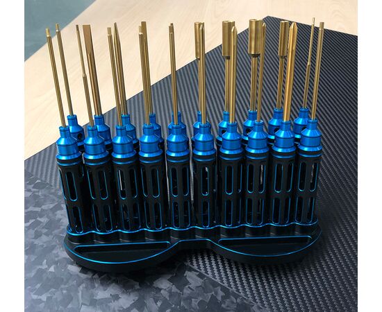 Набор отвёрток HEX 1,5/2,0/2,5/3,0 мм с чёрно-синей ручкой (4 шт.) (RJX), Цвет: Золотой, изображение 4
