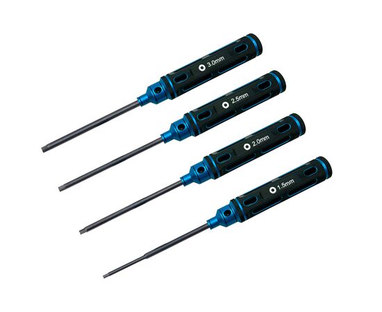 Набор отвёрток HEX 1,5/2,0/2,5/3,0 мм с чёрно-синей ручкой (4 шт.) (RJX), Цвет: Чёрный, изображение 2