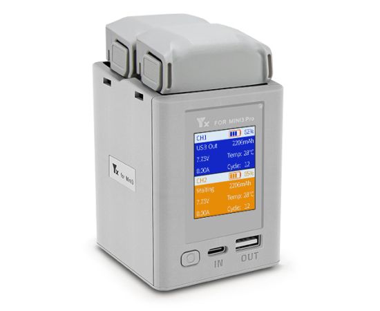 Хаб для зарядки аккумуляторов DJI Mini 3 / Mini 3 Pro / Mini 4 Pro (LCD дисплей) (YX)