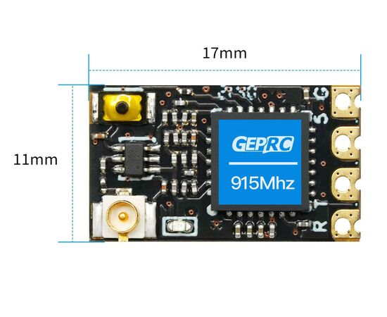 Приёмник GEPRC ELRS Nano (2,4 ГГц / 915 / 868 МГц), Версия: ELRS 915 МГц, Комплектация: с Т-антенной, изображение 4