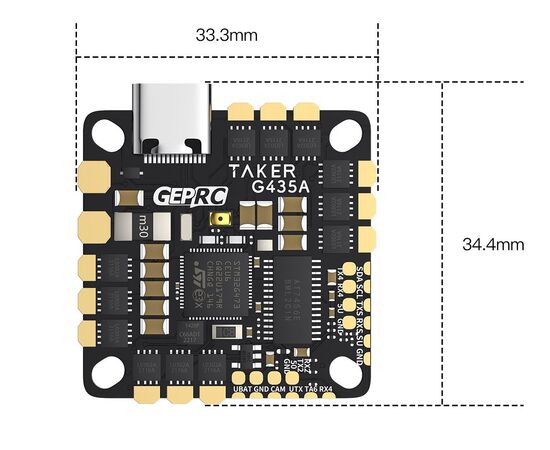 Полётный контроллер GEPRC GEP-TAKER G4 35A AIO, изображение 5