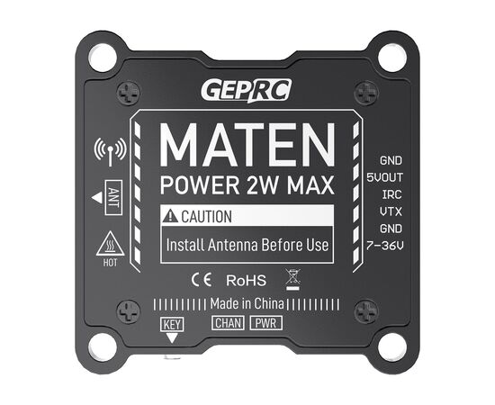 Видеопередатчик GEPRC MATEN 1,2 ГГц 2 Вт VTX, изображение 6