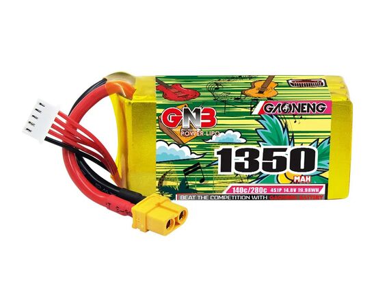 Аккумулятор GNB 1350мАч 4S 140C LiPo (XT60), изображение 2