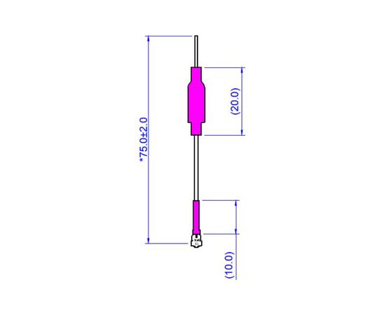Антенна диполь 5,8 ГГц Happymodel Mobula6 2024 / Mobula7 / Mobula8, Длина: 75 мм, Количество: 1 шт., изображение 4