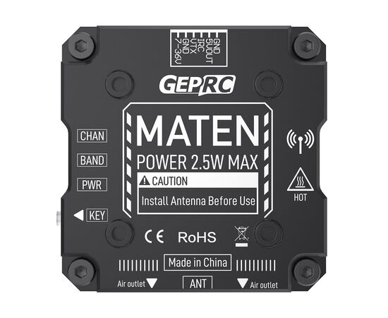 Видеопередатчик GEPRC MATEN 5,8 ГГц 2,5 Вт VTX PRO, изображение 4