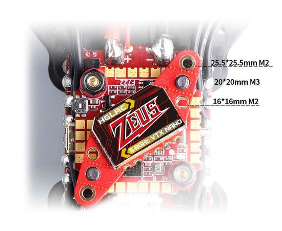 Видеопередатчик HGLRC Zeus Nano 5,8 ГГц 350 мВт VTX, изображение 3