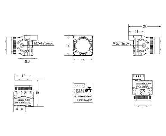 FPV Камера Foxeer Nano Predator 5 (С коннектором), Версия: Nano, Цвет: Чёрный, изображение 5