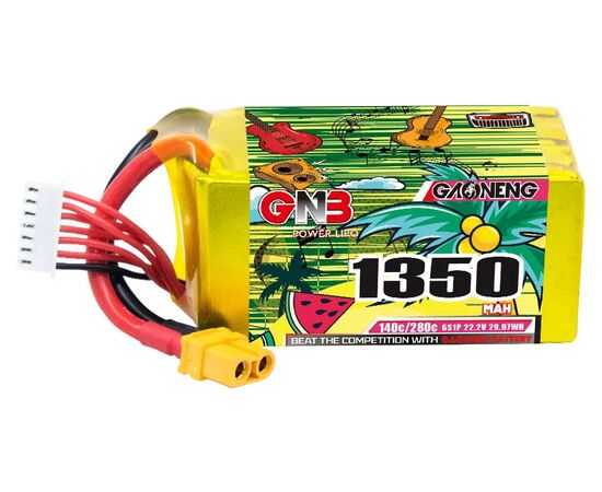 Аккумулятор GNB 1350мАч 6S 140C LiPo (XT60), изображение 2