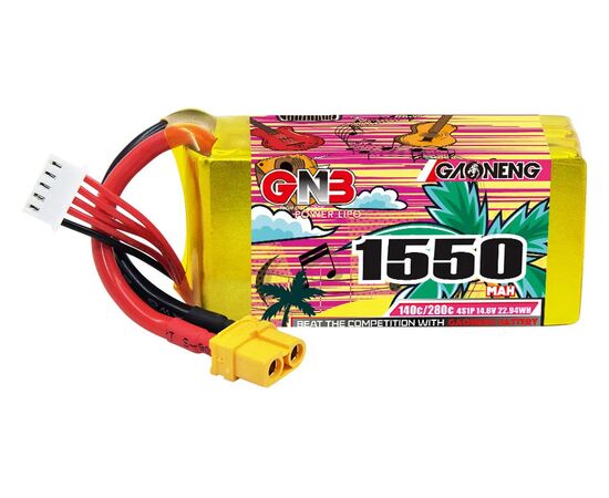 Аккумулятор GNB 1550мАч 4S 140C LiPo (XT60), изображение 2
