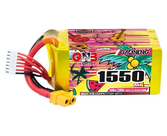 Аккумулятор GNB 1550мАч 6S 140C LiPo (XT60), изображение 2