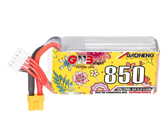 Аккумулятор GNB 850мАч 4S 120C LiHV (XT30), Версия: 4S, изображение 4