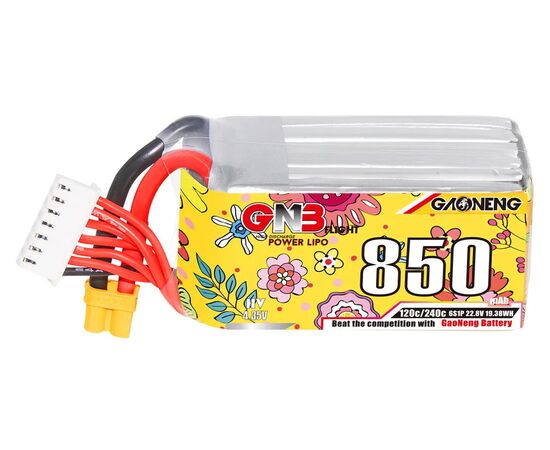 Аккумулятор GNB 850мАч 6S 120C LiHV (XT30), Версия: 6S, изображение 4