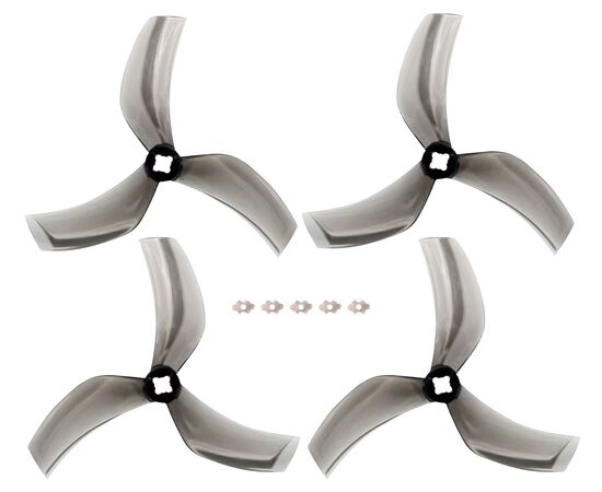 Пропеллеры Gemfan D90 3-лопастные (Прозрачный серый) (M5 / 1,5 мм) (2CW+2CCW), изображение 2
