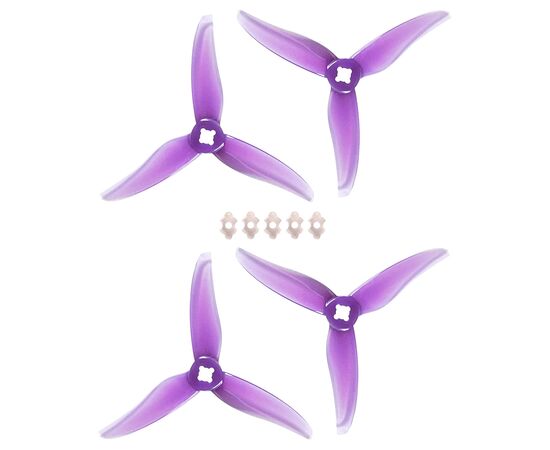 Пропеллеры Gemfan Hurricane 3520 3-лопастные (M5 / 1,5 мм) (2CW+2CCW), Цвет: Фиолетовый, изображение 2