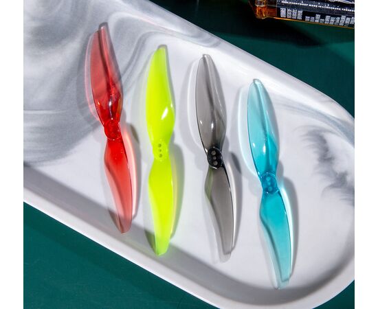 Пропеллеры Gemfan Hurricane 4024 2-лопастные (Вал 1,5 мм), Цвет: Прозрачный серый, Количество: 4+4 шт., изображение 2