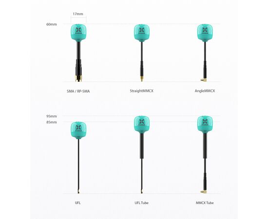 Антенна Foxeer Lollipop 4 Plus 5,8 ГГц (RHCP / LHCP), Поляризация: LHCP, Разъём: SMA, Длина: 60 мм, Цвет: Бирюзовый, Количество: 1 шт., изображение 5