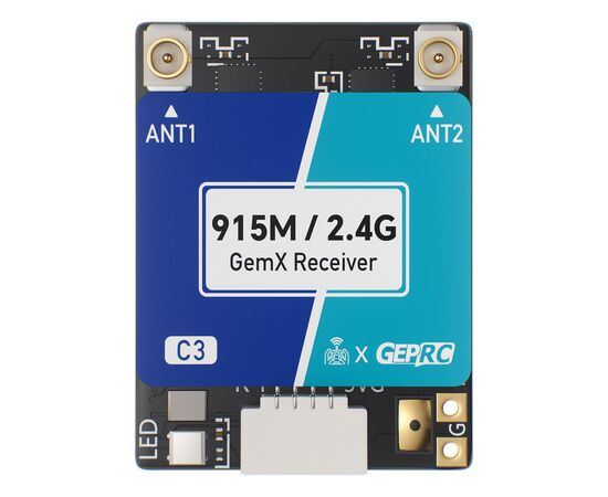 Приёмник GEPRC C3 Gemini Xrossband ELRS (915 МГц / 2,4 ГГц), изображение 4