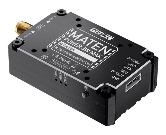 Видеопередатчик GEPRC MATEN 5,8 ГГц 3 Вт VTX PRO V2, Разъём: SMA, изображение 5