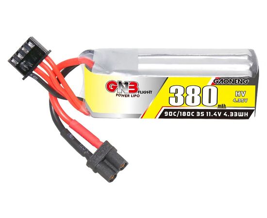 Аккумулятор GNB 380мАч 3S 90C LiHV (XT30), изображение 2