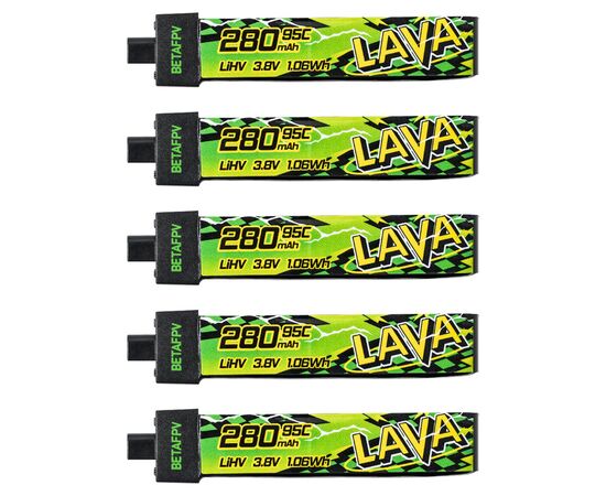 Аккумулятор BETAFPV LAVA II 280-680 мАч 1S 95C LiHV (BT2.0), Версия: 280 мАч, Комплектация: 5 шт., изображение 2