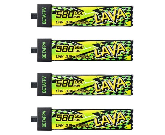 Аккумулятор BETAFPV LAVA II 280-680 мАч 1S 95C LiHV (BT2.0), Версия: 580 мАч, Комплектация: 4 шт., изображение 2
