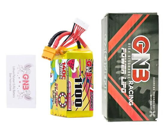 Аккумулятор GNB 1100мАч 6S 140C LiPo (XT60), изображение 5